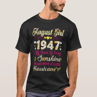 Augustus 1947 76e verjaardag voor meisjes t-shirt