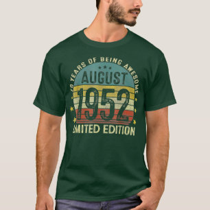 Augustus 1952 70 jaar oud cadeau voor mannen 70 j t-shirt