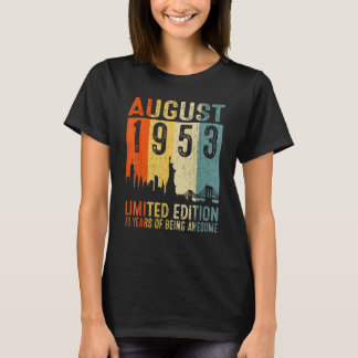 Augustus 1953 70 jaar Geweldige zijn T-shirt