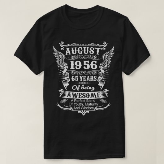 augustus 1956, waarmee 65 jaar wordt Geweldige T-shirt (Design voorkant)