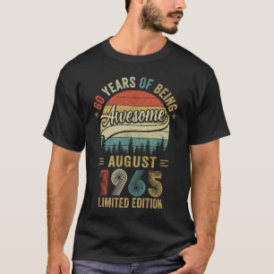 augustus 1965 60 jaar oude 60ste verjaardag Manne T-shirt