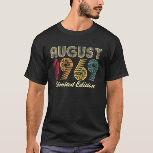 Augustus 1969 50th Birthday Gift  Limited Edi T-shirt (Voorkant)
