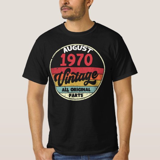 Augustus 1970  Alle originele bruistoets T-shirt (Voorkant)