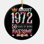 Augustus 1972 50ste verjaardag 50 jaar Geweldige F Keramisch Ornament (Voorkant)