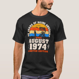 augustus 1974 48 jaar oud Gevist 48e geboorte T-shirt