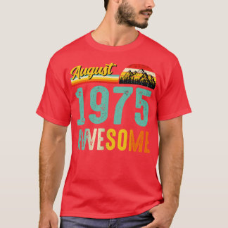 augustus 1975 Verjaardagscadeau Shirt Vintage augu