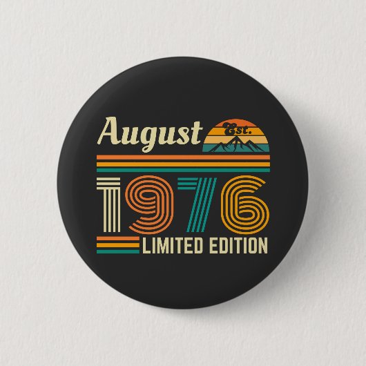 Augustus 1976 Limited Edition Ronde Button 5,7 Cm (Voorkant)