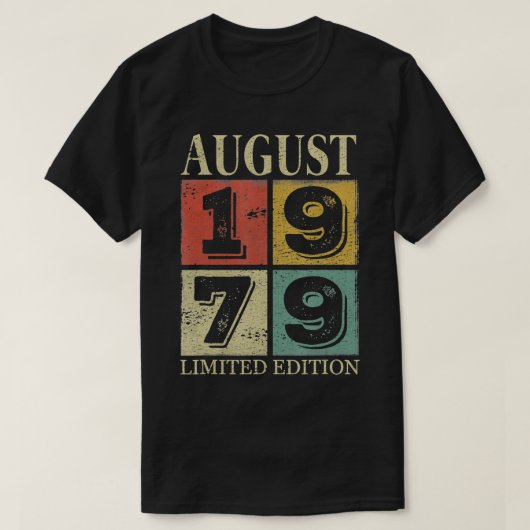 Augustus 1979 42e jaarcadeau voor mannen t-shirt (Design voorkant)