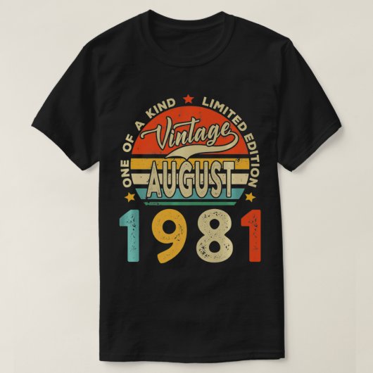  augustus 1981 40th Birthday Limited Edition T-shirt (Design voorkant)