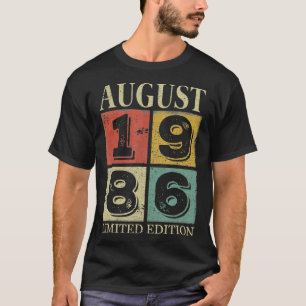 Augustus 1986 35ste geboortedag voor mannen t-shirt