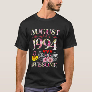 Augustus 1994 Bloemen 30e verjaardag 30 jaar van z T-shirt