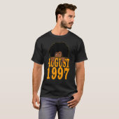 augustus 1997 25e verjaardag 25 jaar oud zwart vro t-shirt (Voorkant volledig)