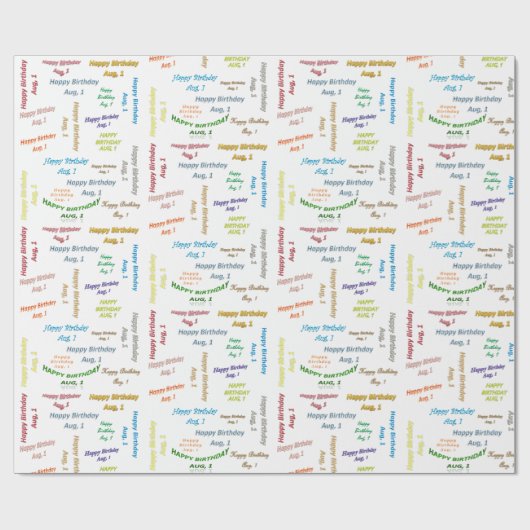 Augustus, 1 cadeaupapier voor cadeautjes (Vlak)