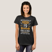 Augustus 2003 19e verjaardag 19 jaar oud t-shirt (Voorkant volledig)