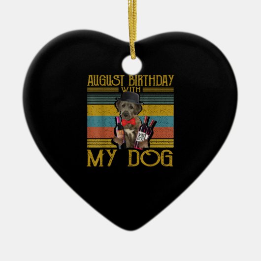 Augustus 2020 met mijn Ierse Wolfhound Dog Keramisch Ornament (Voorkant)