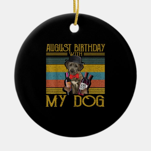 Augustus 2020 met mijn Ierse Wolfhound Dog Keramisch Ornament (Voorkant)
