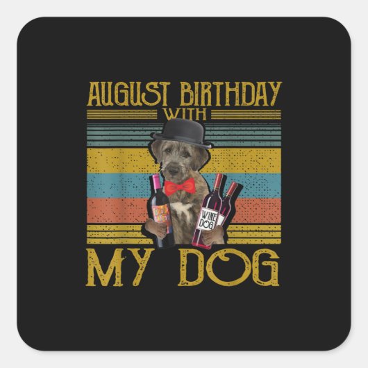 Augustus 2020 met mijn Ierse Wolfhound Dog Vierkante Sticker (Voorkant)