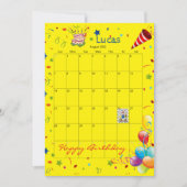 Augustus 2022 Kalender Gelukkige Verjaardag Uitnod Kaart (Voorkant)