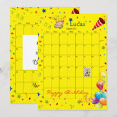 Augustus 2022 Kalender Gelukkige Verjaardag Uitnod Kaart (Voorkant / Achterkant)