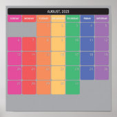 Augustus 2023 planner kalender kleur dagen poster (Voorkant)