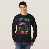 Augustus 20 jaar oud sinds 2002 20e Stropdas T-shirt (Voorkant volledig)