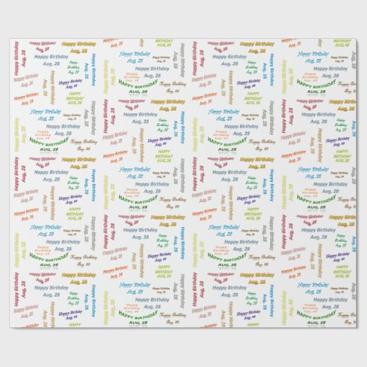 Augustus, 28-jarige cadeaupapier (Vlak)