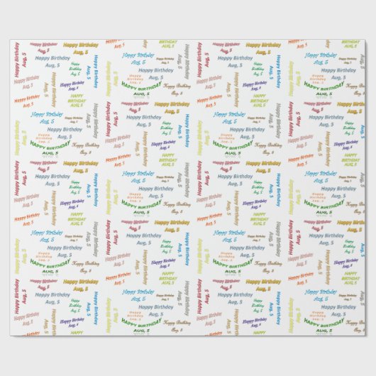 Augustus, 5-jarige cadeaupapier (Vlak)