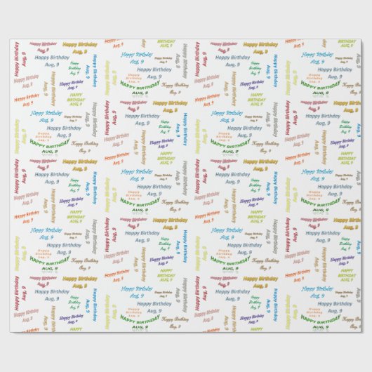 Augustus, 9 zondagse cadeaupapier (Vlak)