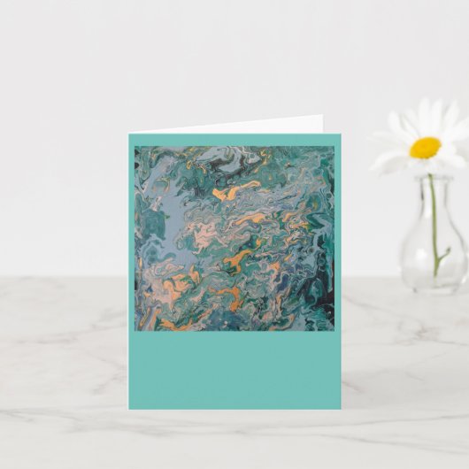 Augustus - acrylic pour painting 11" by 14" kaart (Kleine Plant)