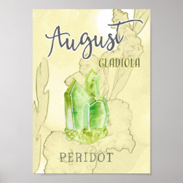 Augustus Birthday Flower and Birthstone Poster