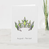 Augustus Birthstone Peridot Crown Verjaardag Kaart (Voorkant)