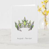 Augustus Birthstone Peridot Crown Verjaardag Kaart (Gele Bloem)
