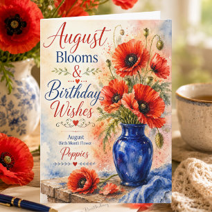 Augustus Bloemen & Verjaardagswensen Klaprozen Ver Kaart