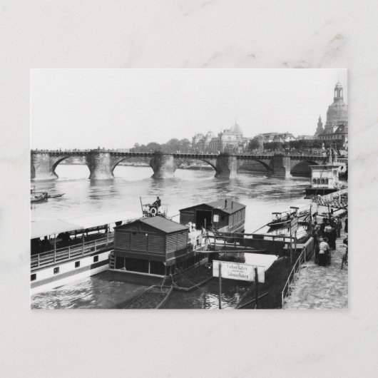 Augustus Bridge, Dresden, c.1910 Briefkaart (Voorkant)