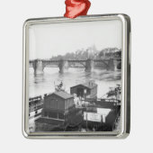 Augustus Bridge, Dresden, c.1910 Metalen Ornament (Links)