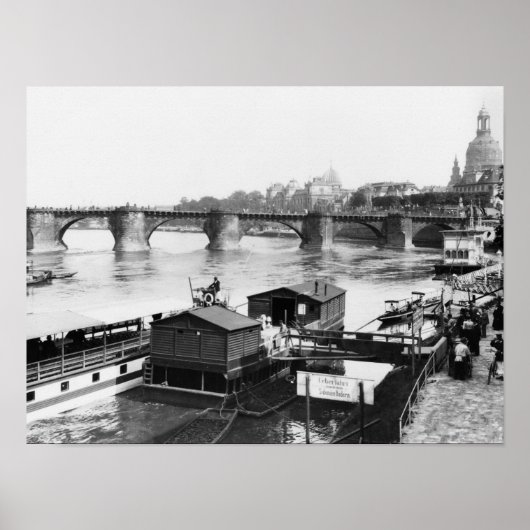 Augustus Bridge, Dresden, c.1910 Poster (Voorkant)