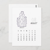 Augustus Cactus 2024 Kalender Kaart (Voorkant / Achterkant)