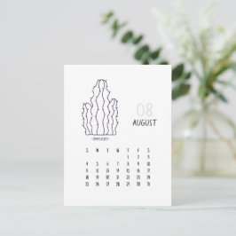Augustus  Cactus 2024 Kalender Kaart