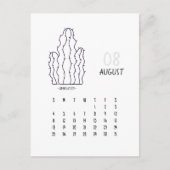 Augustus Cactus 2024 Kalender Kaart (Voorkant)