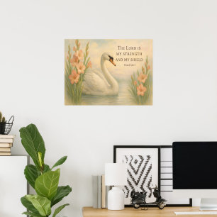 Augustus Elegante Zwanen Christelijke Inspiratie Poster