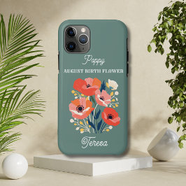 Augustus Geboorte Bloem Aangepaste Naam Case-Mate iPhone Case