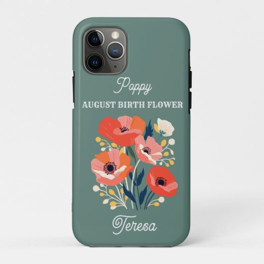 Augustus Geboorte Bloem Aangepaste Naam Case-Mate iPhone Case (Achterkant)