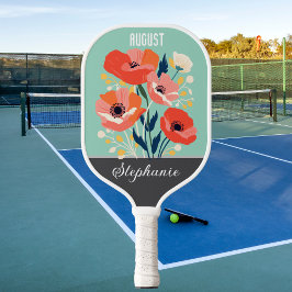Augustus Geboorte Bloem Aangepaste Naam Pickleball Paddle