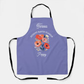 Augustus Geboorte Bloem Aangepaste Naam Schort (Voorkant)