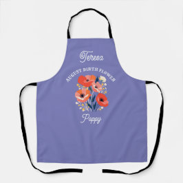 Augustus Geboorte Bloem Aangepaste Naam Schort