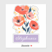 Augustus Geboorte Bloem Aangepaste Naam Sticker (Vel)