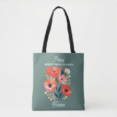 Augustus Geboorte Bloem Aangepaste Naam Tote Bag (Voorkant)