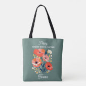 Augustus Geboorte Bloem Aangepaste Naam Tote Bag (Achterkant)