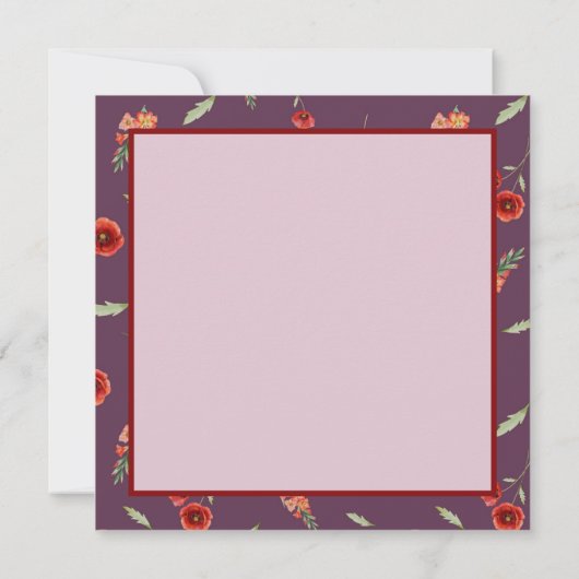 Augustus Geboorte Bloem Papaver Gladiolus Grateful Bedankkaart (Achterkant)