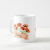 Augustus Geboorte Bloem Poppy Verjaardag Koffiemok (Voorkant links)